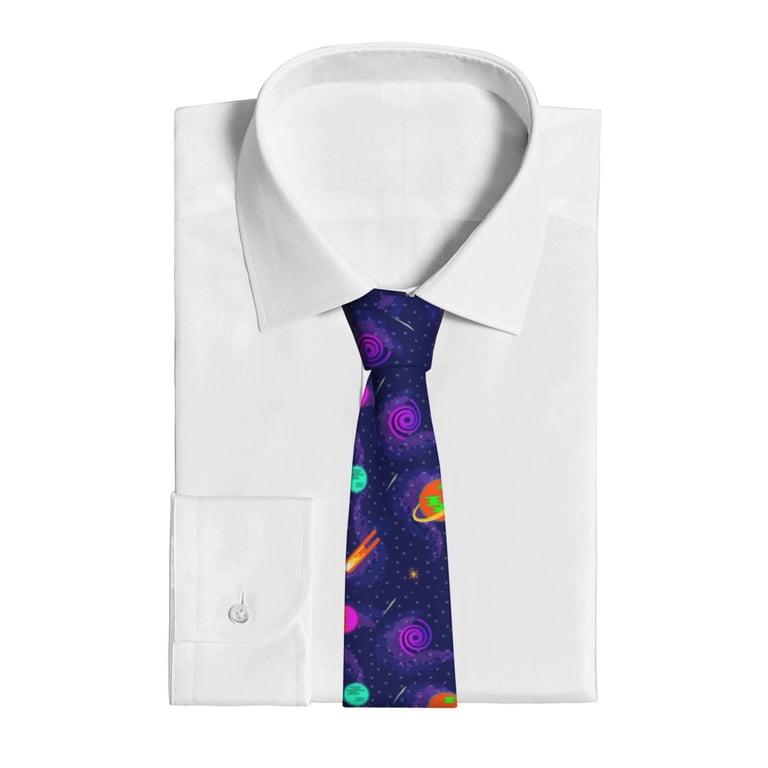 XMXY Arcade Carpet Neon Mens Necktie Ties , Planets Illustrator