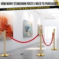 thumbnail image 2 of GloryStar Elegant Gold Stanchion Posts with Luxurious Red Velvet Ropes - VIP Queue Poles for Red Carpet Events, Weddings, and Premieres - Easy Assembly, Durable, Stylish Crowd Control, 2 of 7