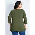 thumbnail image 2 of Avenue Women's Plus Size Sabrina Btn Dtl 3/4 Slv Top, 2 of 2
