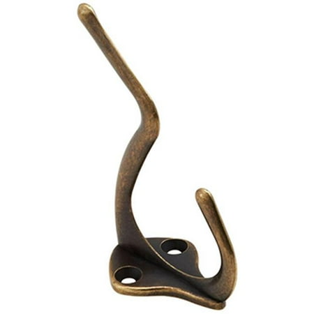 

National Hardware Antique Brass Gold Zinc 3 in. L Coat/Hat Hook 1 pk