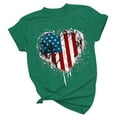 thumbnail image 2 of eczipvz Womens Tops American Flag Tshirt Patriotic Shirts Women 4th of July Tee Tops USA Flag Stars Stripes Graphic T-Shirt Green,M, 2 of 3
