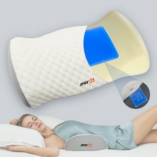  Lumbar Support Pillow with Massage and Heat, Back Support  Cushion for Sleeping, Massager Pillow for Bed with Heating, Ergonomic  Memory Foam Pillow for Lower Back Pain, Vibration Pad for Office Chair 
