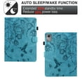 thumbnail image 4 of ELEHOLD Case For Lenovo Tab M10 Plus 10.6 (3rd Gen) Embossed Flowers and Birds Leather Tablet Case, Slim Back Smart Cover, Full Body Protection, Kickstand,with Card Pocket, Blue, 4 of 10