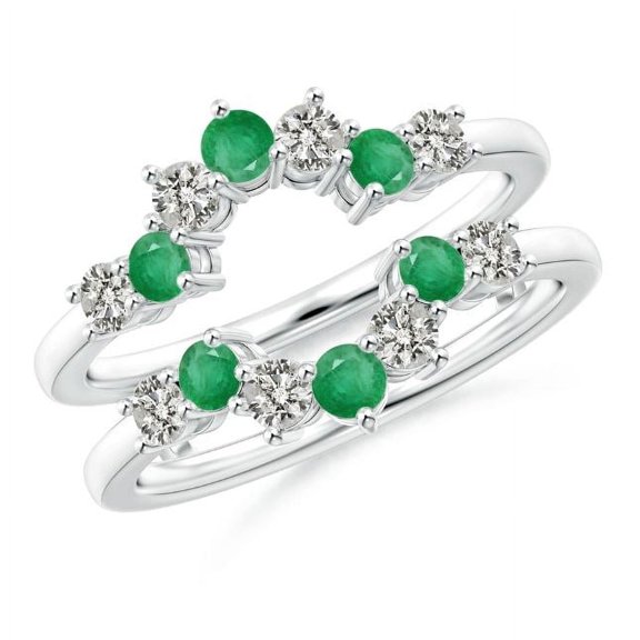 Round Shape Green Emerald CZ Diamond Cocktail Band Ring Women 925 Sterling Silver May Birthstone Mothers Day Women Gift Gemstone Jewelry