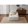 thumbnail image 6 of Leumius Oversized Chaise Lounge Indoor,Cozy Cloud Couch Modern Plush Corduroy Upholstered Sofa Bed with 3 Pillows and Wide Armrest for Living Room, No Assembly Required,White, 6 of 12