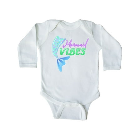 

Inktastic Mermaid Vibes- mermaid tail Gift Baby Girl Long Sleeve Bodysuit