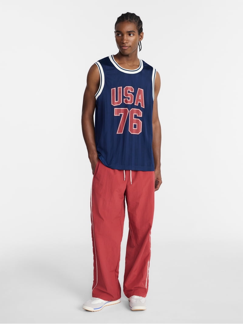 No Boundaries USA Vertical Stripe Mesh Tank Top, Men's XS-4XLT