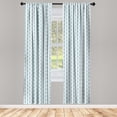 thumbnail image 3 of Ambesonne Blue Curtains, Vintage 60s Round Chain, Pair of 28"x84", Pale Blue White, 3 of 5