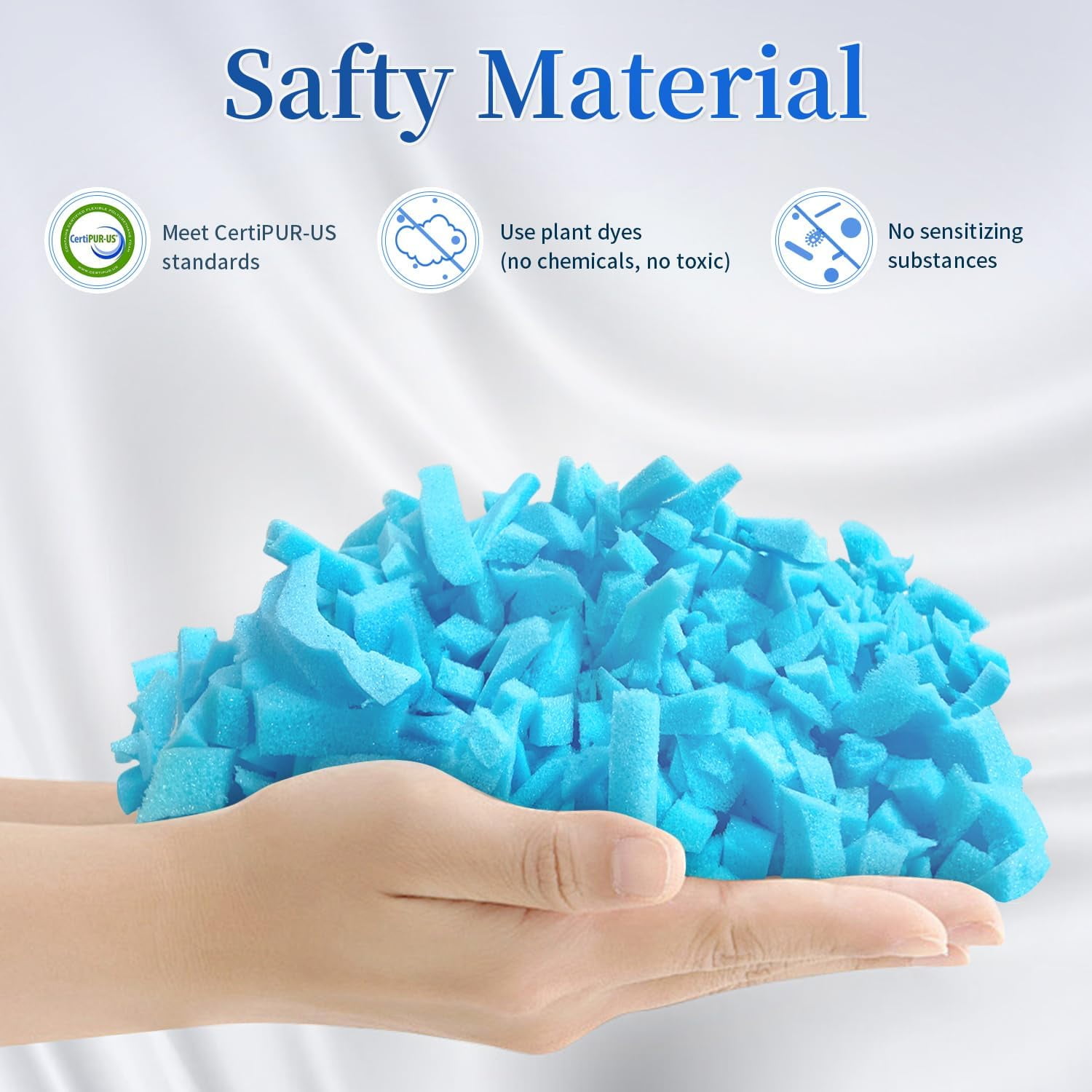 Bean Bag Filler, Shredded Memory Foam Filling, Soft Pillow Stuffing Bean Bag Refill Foam for Couch, Cushion, Stuffed Animals, Dog Bed, Arts Crafts