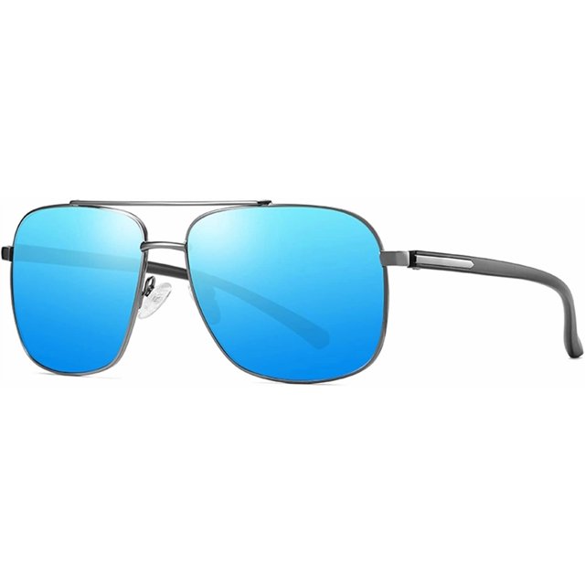 Men's Polarized Driver Metal Retro Sunglasses Outdoor Vacation Sunshade (Color : C, Size : Medium)