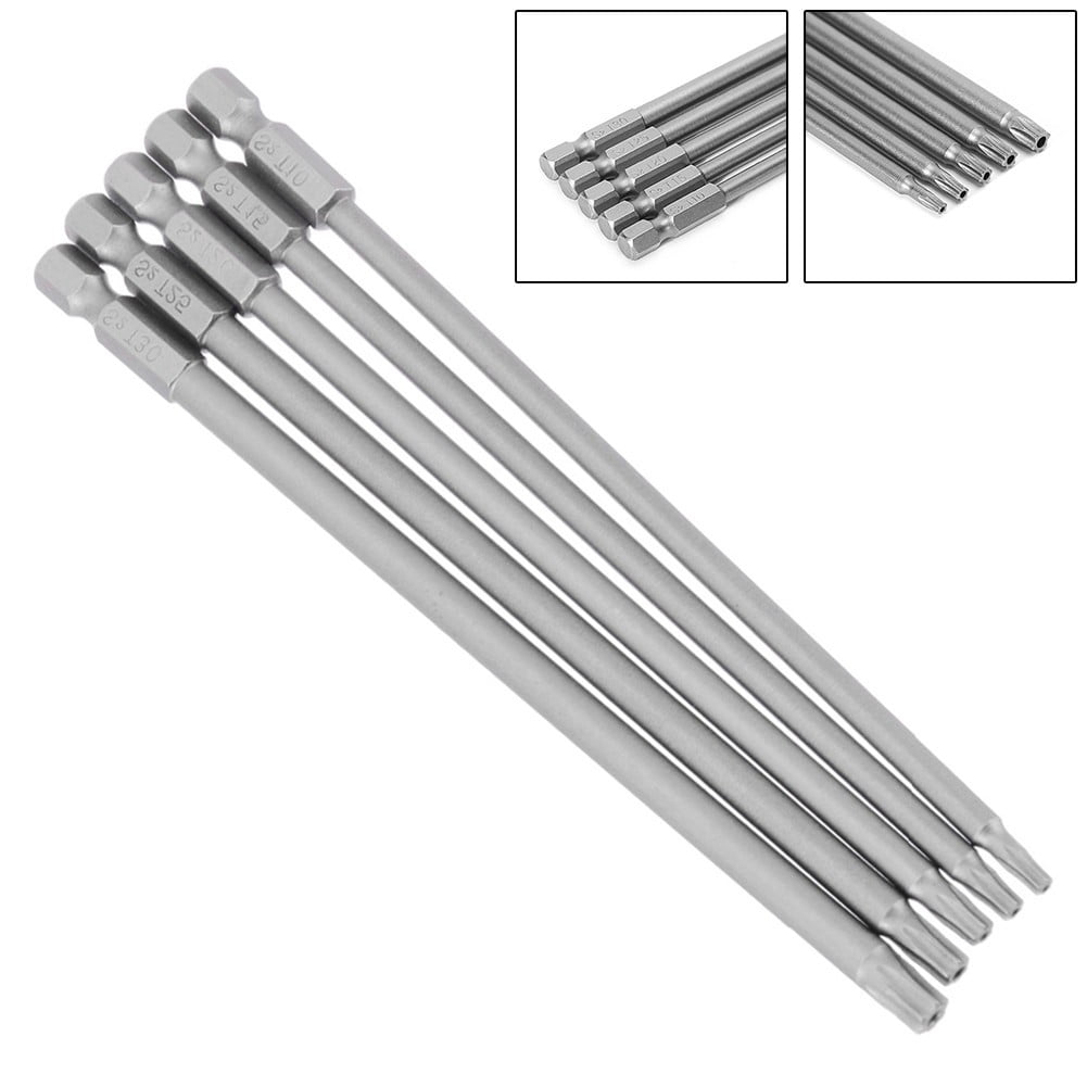 T15 T20 T25 T30 5Pcs Torx Screwdriver Bit 150Mm Length Long Steel Magnetic Security Electric Screw Driver Set