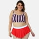thumbnail image 1 of Traje de baño mujer talla extra, modelo 7507 (Rojo rayas) rojo 38 Roman Fashion Traje de baño 7507, 1 of 6