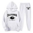 thumbnail image 4 of sususu Mens Suits Regular Fit 2 Piece,Stylish Men's Letter Graphic Hooded Sweatshirt with Comfortable Jogger Pants Casual Two Piece Set for Everyday Wear - White, 4 of 5