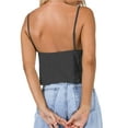 thumbnail image 6 of FEORJGP Women Sexy Basic Ruched Camisole Ladies Summer Ruffle V Neck Waistcoat Sleeveless Vest Solid Color Crop Tops Blouses for Streetwear Clubwear, 6 of 6