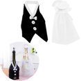 thumbnail image 2 of Juego de fundas para botellas de vino para novia y novio, decoración de copas de vino, decoración para fiesta de boda, funda para vino y champán, traje para boda, fiesta de compromiso, accesorios de, 2 of 5