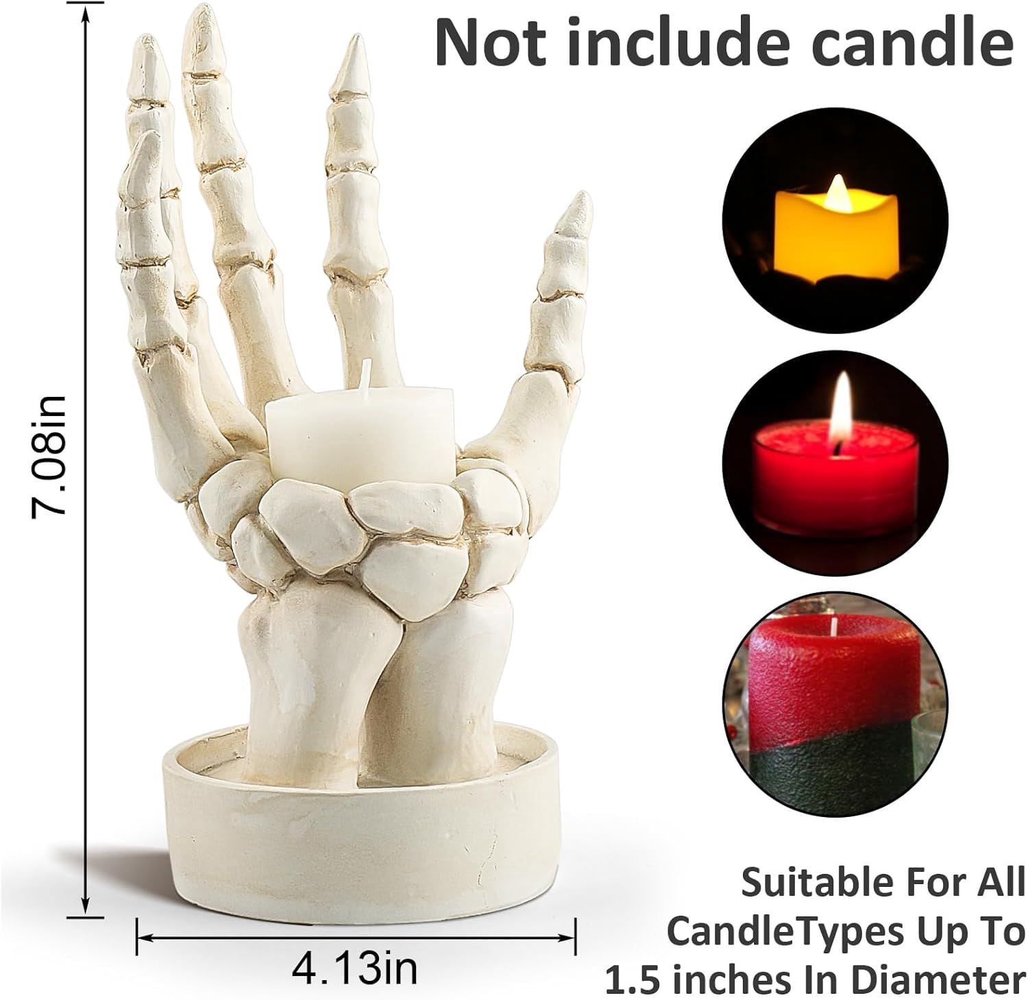 Skeleton Hand Centerpiece with Candle Groove for Gothic Halloween Decor