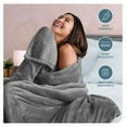 thumbnail image 6 of Fleece Blanket - Extra Long - Throw for Bed, Sofa, Couch, Camping, Travel, and Gifts - Warm & Lightweight - Soft Blanket - Reversible (Twin/Twin XL, Grey with Grey ), 6 of 9