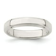 thumbnail image 1 of Solid 925 Sterling Silver 4mm Flat Step Edge Size 11.5 Plain Classic Wedding Band Ring, 1 of 3
