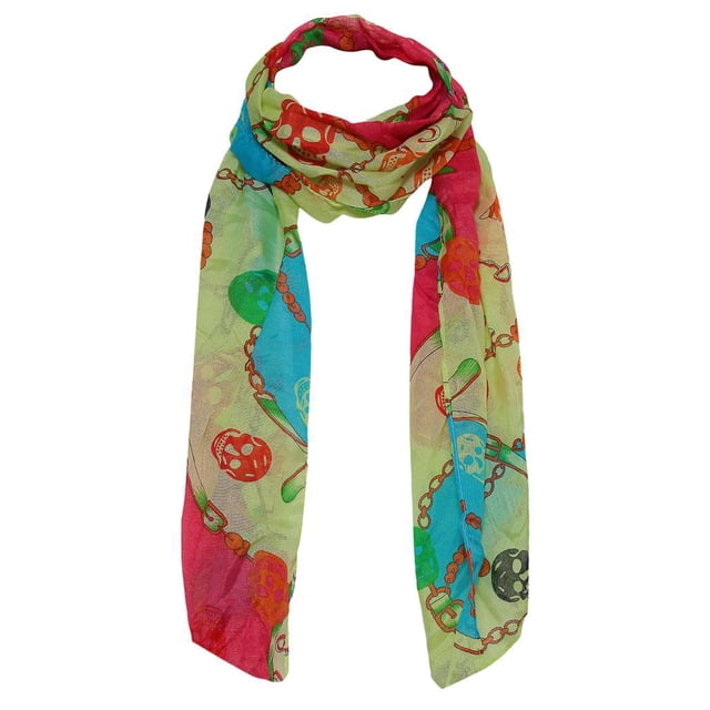 Cráneos y correas para mujer Bufanda de moda - Verde / Rosa / Azul Fashion Scarf Bufandas