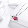 thumbnail image 2 of Juwaliy Collar de Elefante Ruby July Piedra Natal Charm 925 Sterling Silver Dije Joyería de Cristal Rojo Mujeres Hija Esposa Madre Navidad Regalos de Cumpleaños, 2 of 6