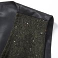thumbnail image 3 of Mens Casual Business Tweed Vests Slim Fit Formal Office Work Suit Waistcoat Wedding Prom Vintage Suit Gilet Workwear Army Green XXL, 3 of 6