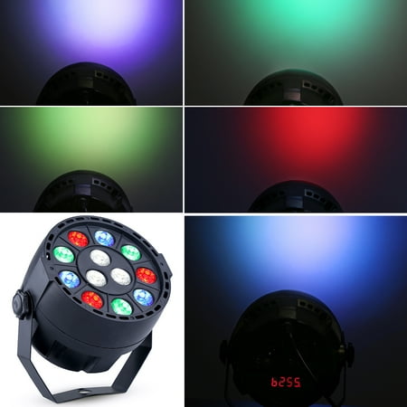 Dj Lighting Case Par Uplights Party 12 Led Stage DJ Lighting with Remote Control RGBW DMX512 Mixing Color Washing Can 8CH for Wedding, Birthday, Event Effect ()