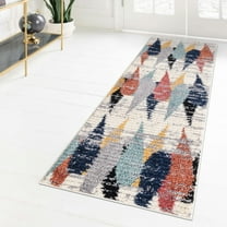 Unique Loom Tagine Collection Area Rug - Hafida (2' x 10' Runner Ivory/Black)