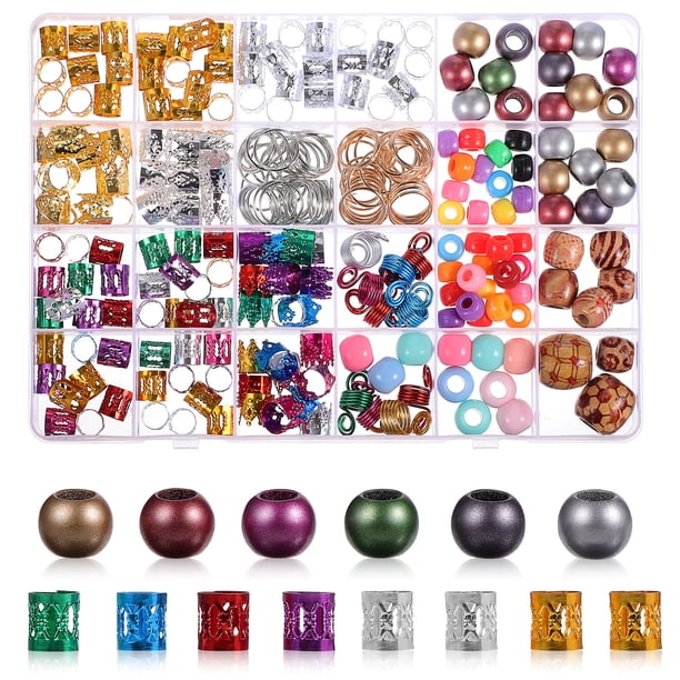 GOOHOCHY 278 PCS Joyería para el cabello para trenzas Beads Cabello Spiral Clips Cabello Anillos de trenzas Cabello Accesorios para mujeres y hombres