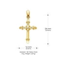 thumbnail image 3 of Ioka-14K Yellow Solid Gold Cross Charm Pendant with 0.9mm Wheat Chain Necklace - 16", 3 of 4