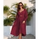 thumbnail image 4 of Vestido de manga larga abombada con lazo en la espalda para mujer, vestido midi informal, fluido, reversible, con bolsillo para fiesta, boda, playa, vino rojo xl Sailing Electrónica, 4 of 5