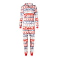 thumbnail image 2 of Kmbangi Parent-child Red Elk Printed Pattern Long Sleeve Hooded Jumpsuit, 2 of 9