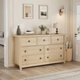 thumbnail image 2 of OUYAWEI Commode 7 Tiroirs pour Chambre, Commode avec Rangement Autoportante, Coffre de Rangement en Bois pour Salon, Chambre, Entrée, Couleur Bois, 2 of 8