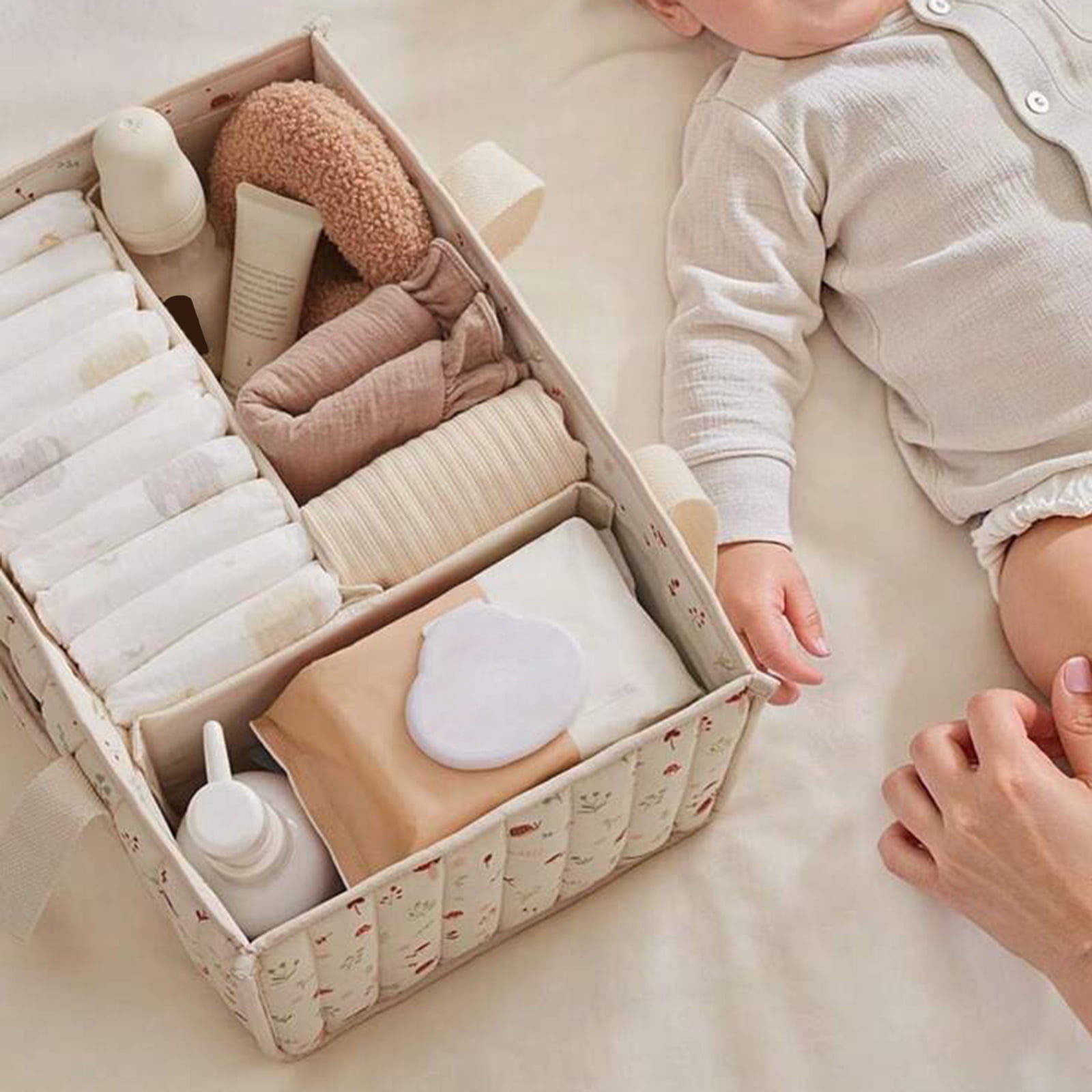HUISZJ Diaper Caddy Organizer, Portable Storage Basket with Handle, Large Capacity Baby Diaper Bag for Travel Outdoor (style 4)