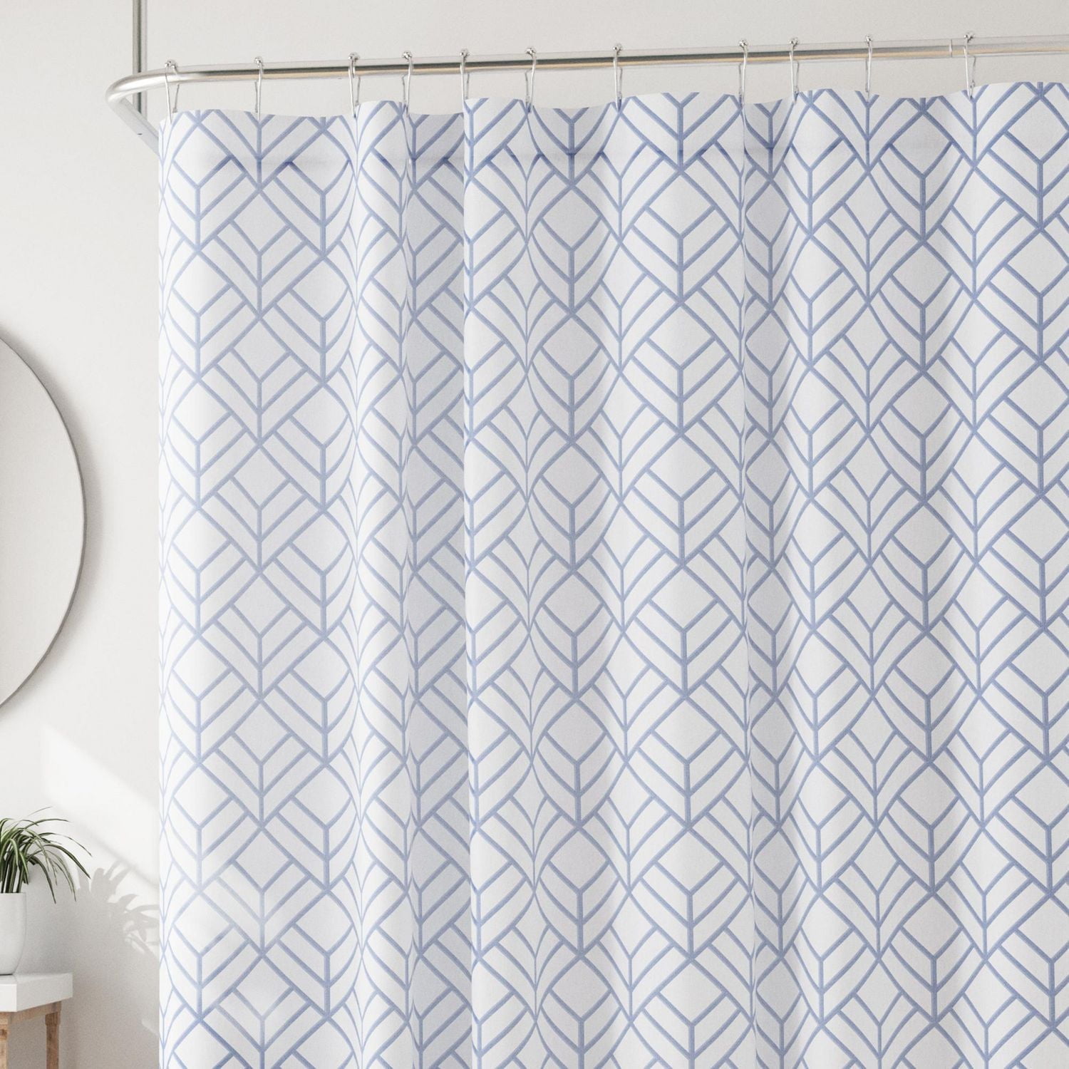 Hometrends Decorative Fabric Shower Curtain with Geometric Designs