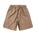 thumbnail image 5 of Mens Casual Cotton Shorts Drawstring Elastic Waist Summer Golf Pants Stretch Twill Beach Chino Shorts Khaki M, 5 of 7