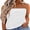 02-White, variant on Women's Floral Tube Tops Casual Summer Backless Strapless Top Sleeveless Bandeau Tanks Shirt Black L