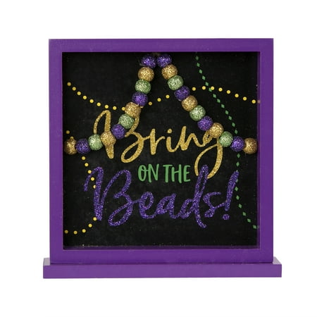 Way to Celebrate Mardi Gras Bring On The Beads Tabletop Decor