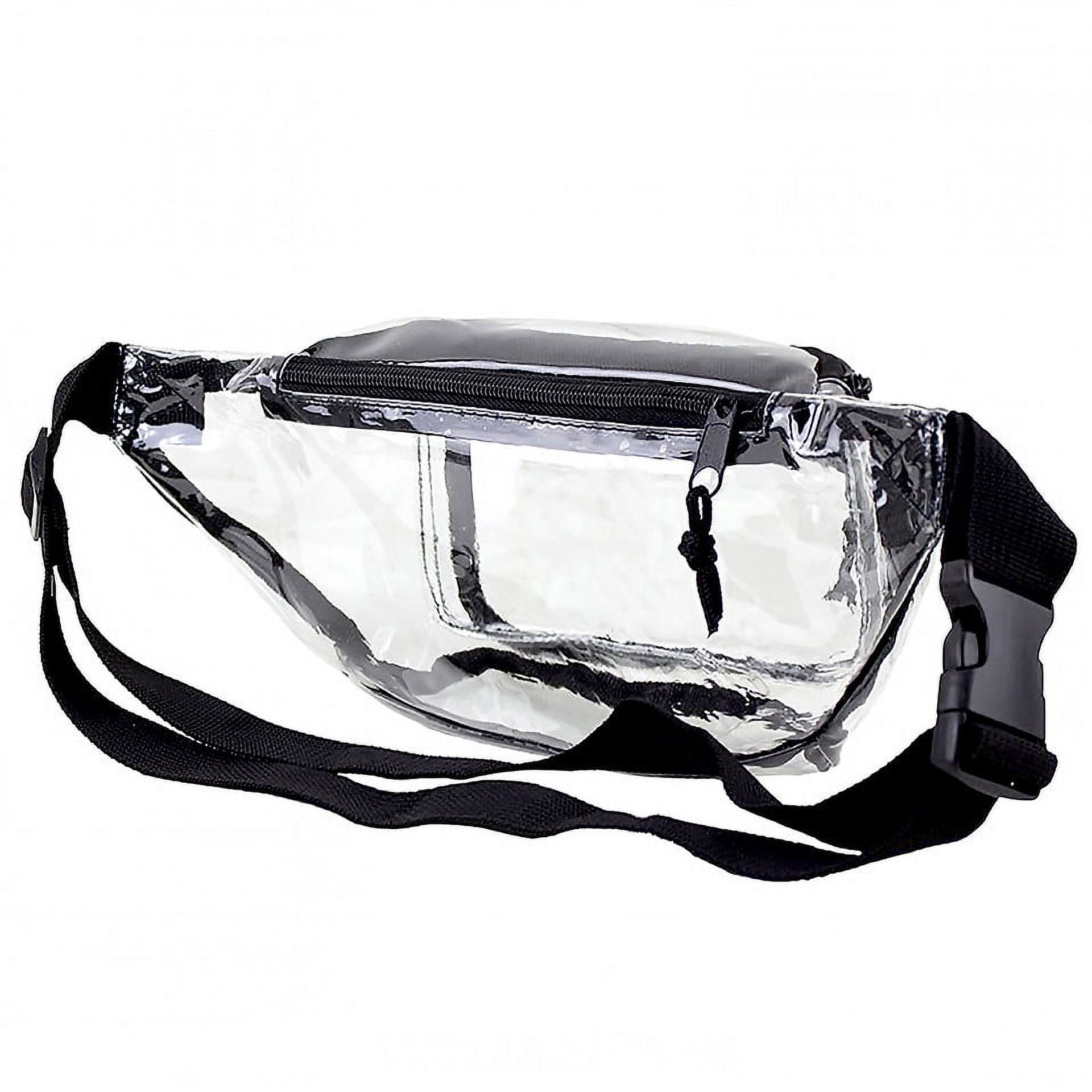 K-Cliffs Clear Anti-Theft 3-Zipper PVC Fanny Pack with Black Trim for Music Festivals & Raves Unisex All Ages
