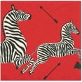 thumbnail image 2 of Caspari Entertaining Cocktail Napkins, Zebras Red, Pack of 20, 2 of 8