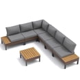 thumbnail image 6 of Poteban 7-piece Rattan Outdoor Patio Sofa Set,L-Shaped Sectional Sofa Couch with Coffee Table for Backyard,Lawn,Garden,Dark Grey, 6 of 10