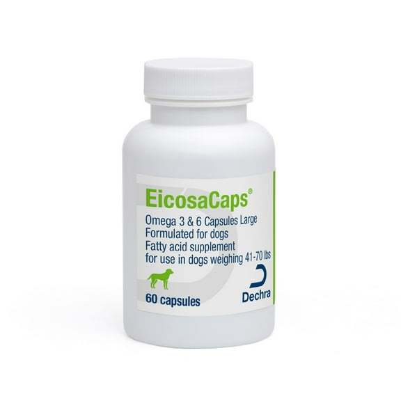 EicosaCaps Omega 3 & 6 for Dogs and Cats Under 40 lbs, 60 Capsules