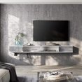 thumbnail image 1 of WAMPAT Wall Mounted Media Console with Power Outlets 70", Floating TV Stand Component Shelf for 75 inches TV for Living Room,White&Grey, 1 of 7