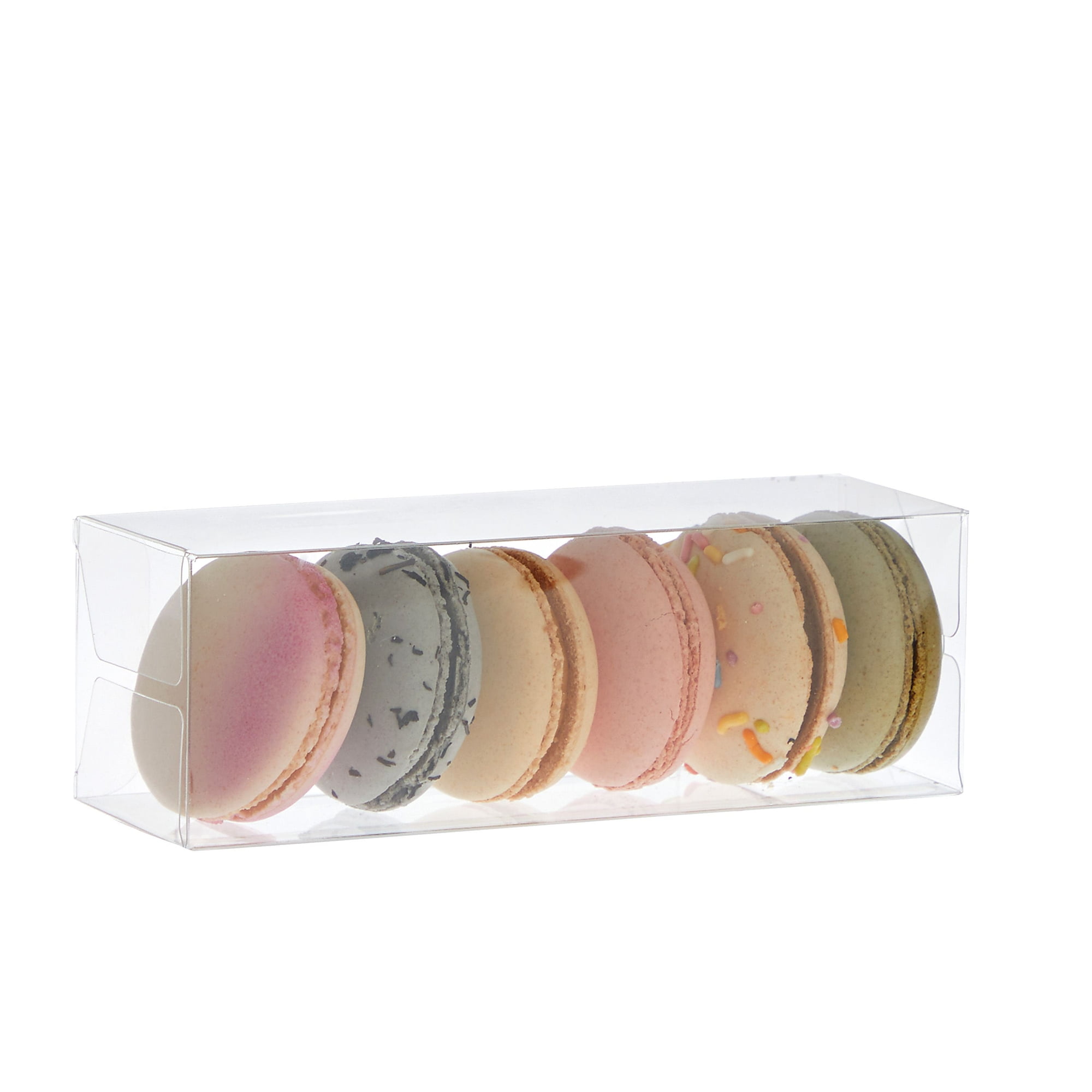 50 Pack Clear Favor Boxes, 3x3x3 Transparent Macaron Candy