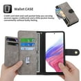 thumbnail image 3 of SaniMore for Samsung Galaxy S21 FE 6.4" 2022 Wallet Case, [Removeable Wrist Strap][Zipper Cash Pocket + Card Slots] Flip Kickstand Full Protective Magnetic Closure Retro Cover For Galaxy S21 FE, Black, 3 of 10