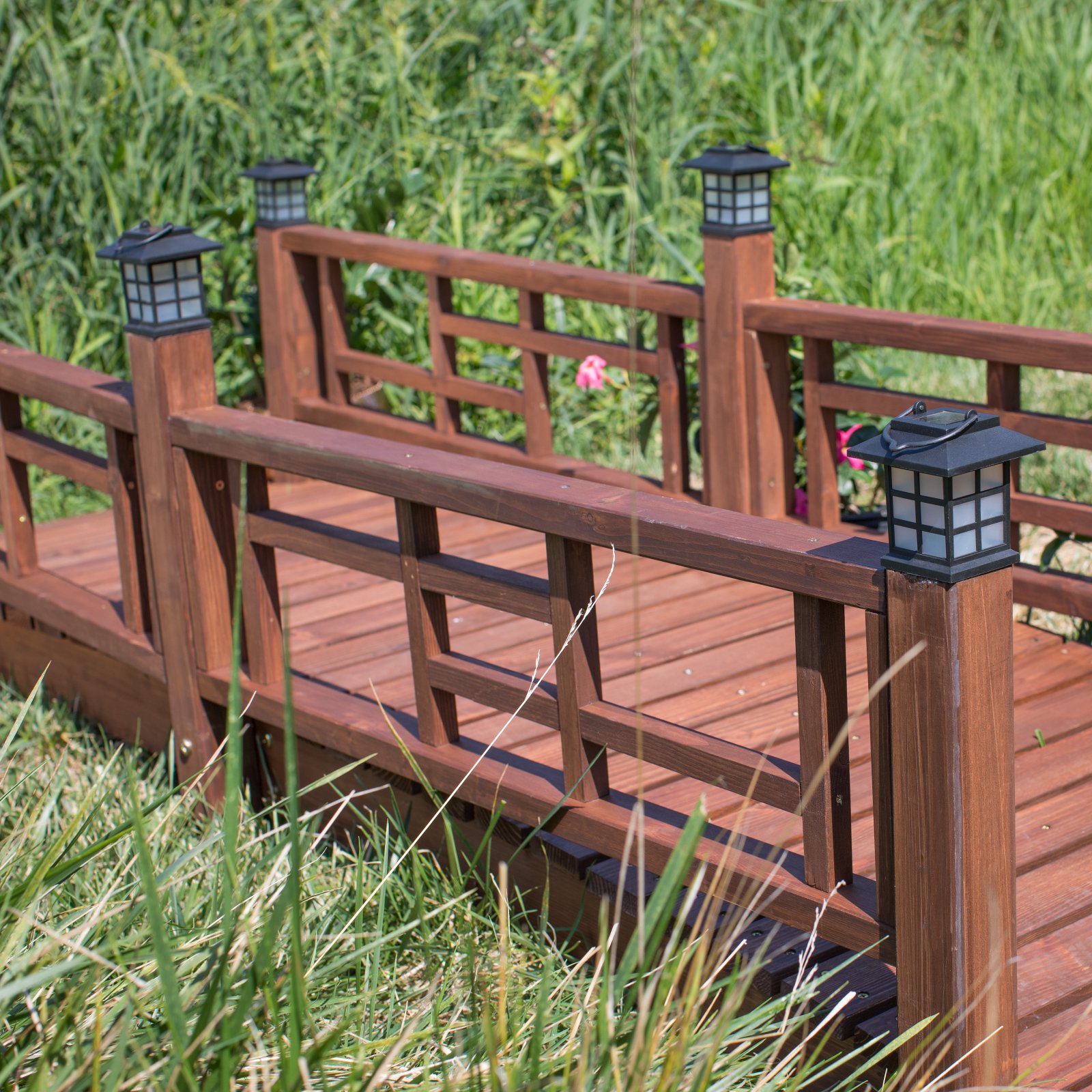 Coral Coast Halstead 8 Ft Garden Bridge With Cap Leds Walmart Com