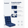 thumbnail image 3 of ZEOLABS Outdoor High Back Chair Cushions Set of 4,Waterproof All-Weather Tufted Seat Back Patio Furniture Cushions with Ties for Lawn Adirondack,Rocking Chair, 45x22 Inch, Navy Blue, 3 of 5