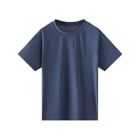 REDARER Boys Rash Guard Short Sleeve Swim Shirt UPF 50  Sun Protection Beach Top Kids Youth Sports Water Tee,Color:Dark Blue,Size:2-3 Years