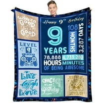 9 Year Old Boy Gift Ideas, Coolest Gifts for 9 Year Old Boys, Boys Age 9 Gift for Birthday, 9th Birthday Decorations for Boy, Best 9 yr Old Boy Birthday Gift Throw Blanket 60 x 50 Inch
