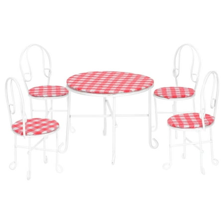 

HOMEMAXS 1 Set Simulated Small Table Adorn Small Chair Ornaments Iron Table Chair Set Decors
