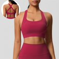 thumbnail image 2 of Sport Bras For Women Solid Color Full Coverage Support Bra Red Size L, 2 of 7